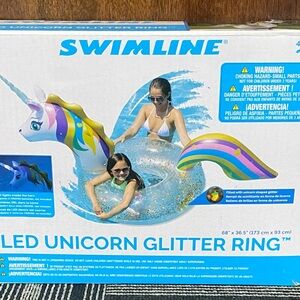 Swimline Inflatable Unicorn Glitter Ring